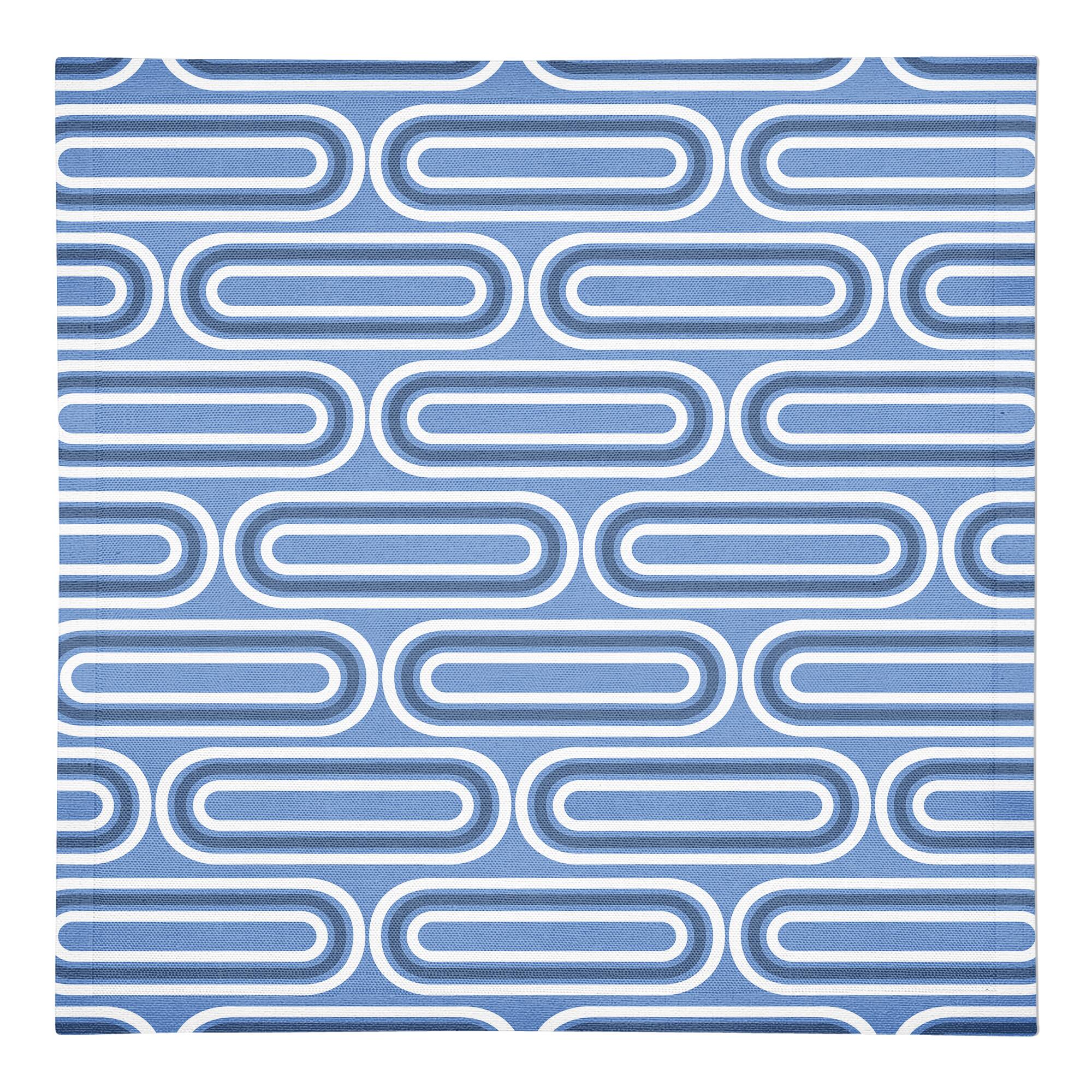 Groovy Blue Lines Cotton Twill Napkin